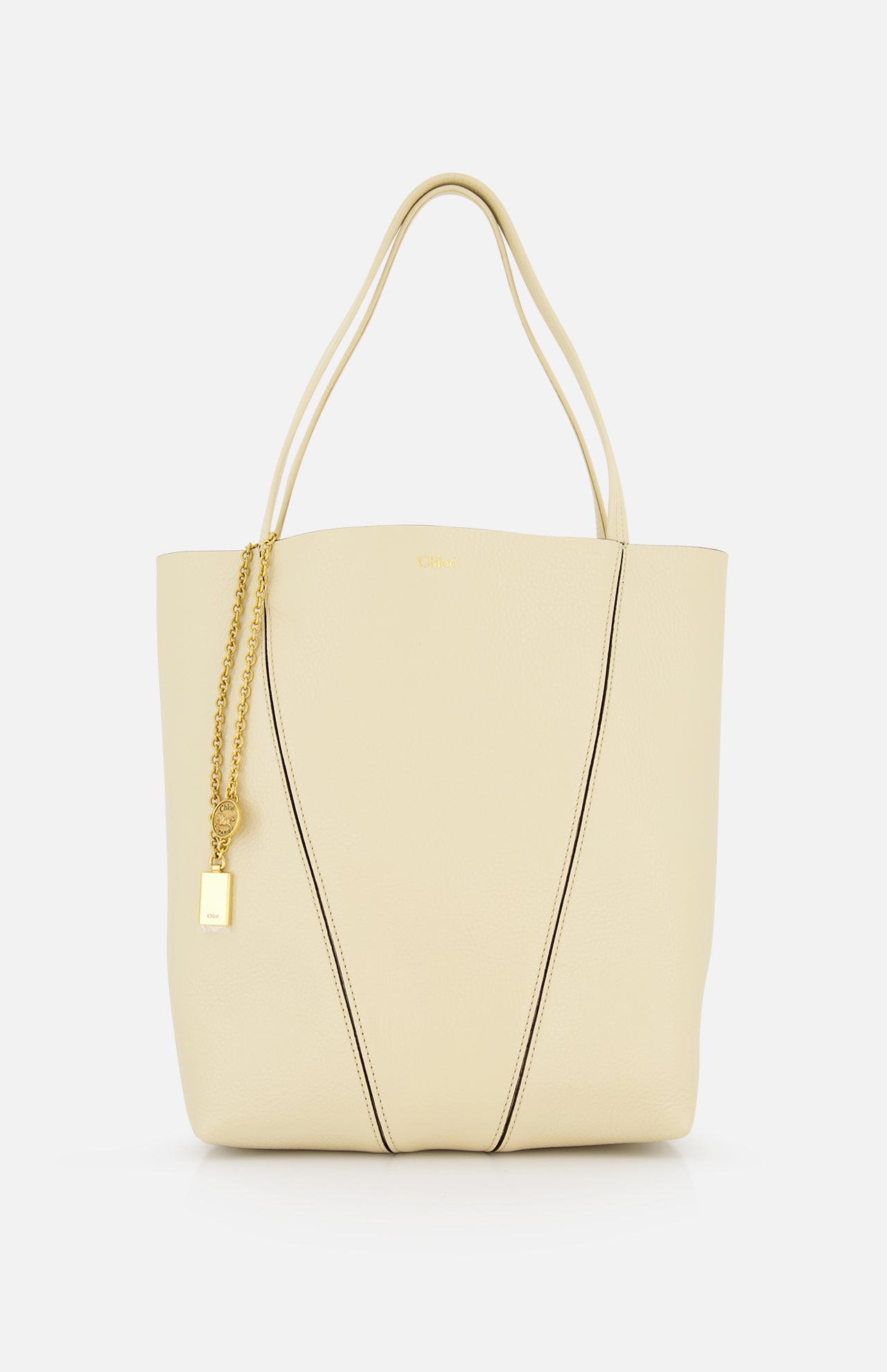 Medium Spin Leather Tote Bag