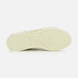 The image shows the sole of a Chloé Kick Sneaker, featuring the CHLOÉ brand name embossed in large letters and a subtle textured pattern for grip.