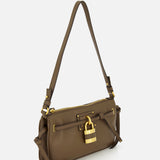 Brown CHLOÉ Paddington Sling Bag with a gold padlock closure, a top zipper, and an adjustable shoulder strap.
