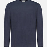 The CLOSED Long Sleeve T-shirt in navy is shown from the front on a white background. This lightweight tee combines effortless style with comfort.