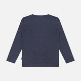 A CLOSED Long Sleeve T-shirt in navy linen is displayed on a white background, shown from the back.
