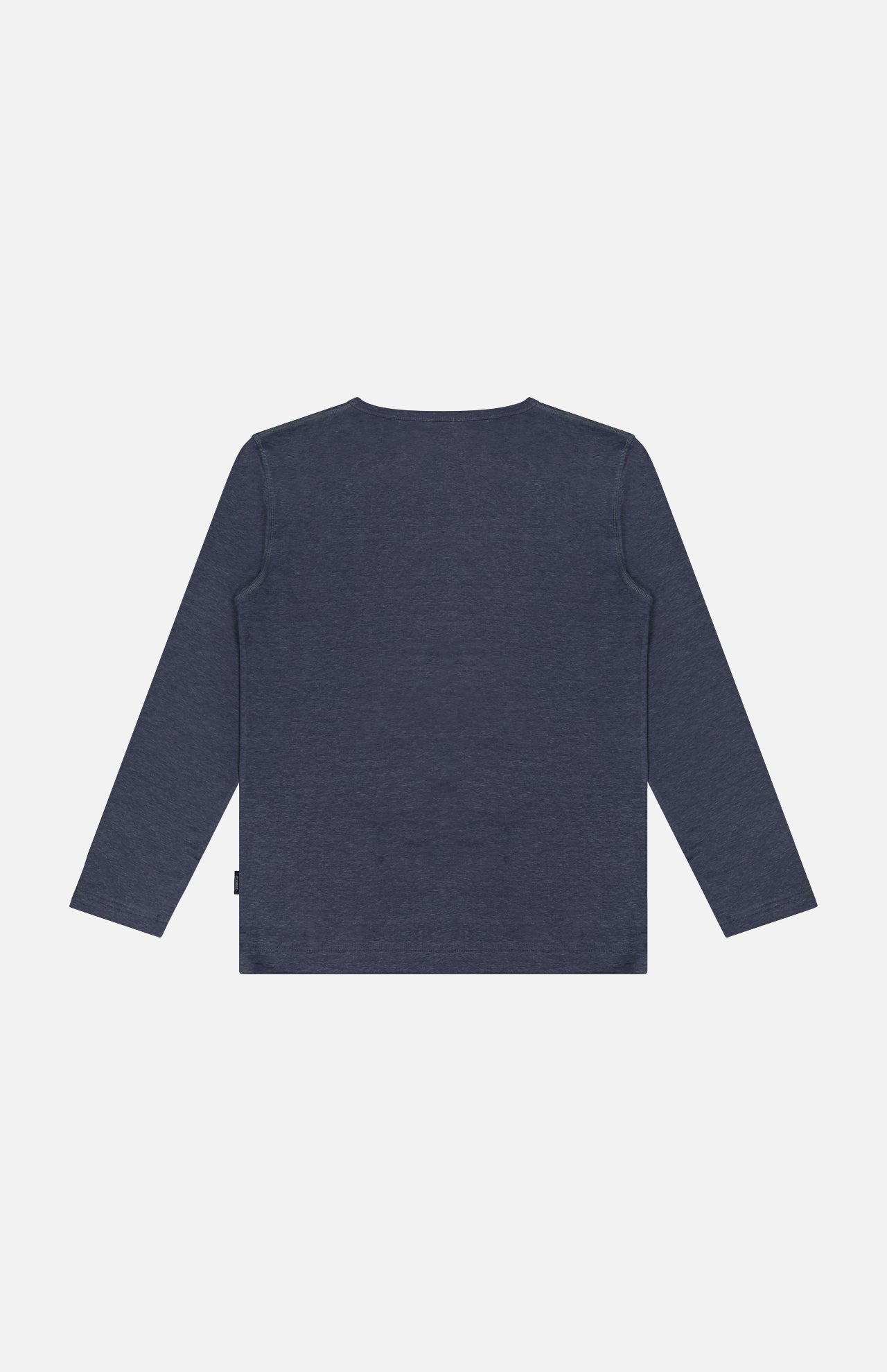 A CLOSED Long Sleeve T-shirt in navy linen is displayed on a white background, shown from the back.