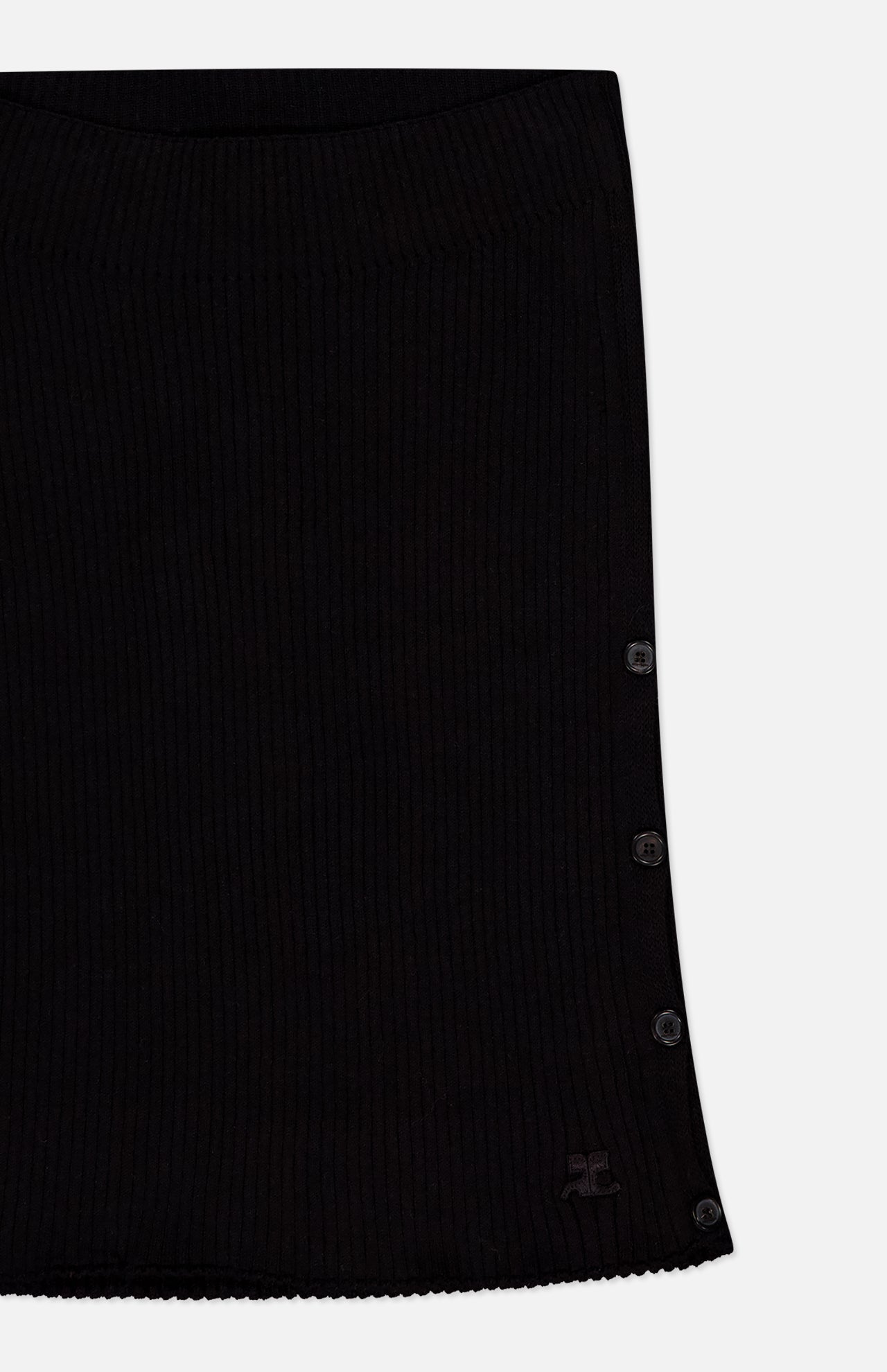 Buttoned Light Rib Mini Skirt (14658339668331)