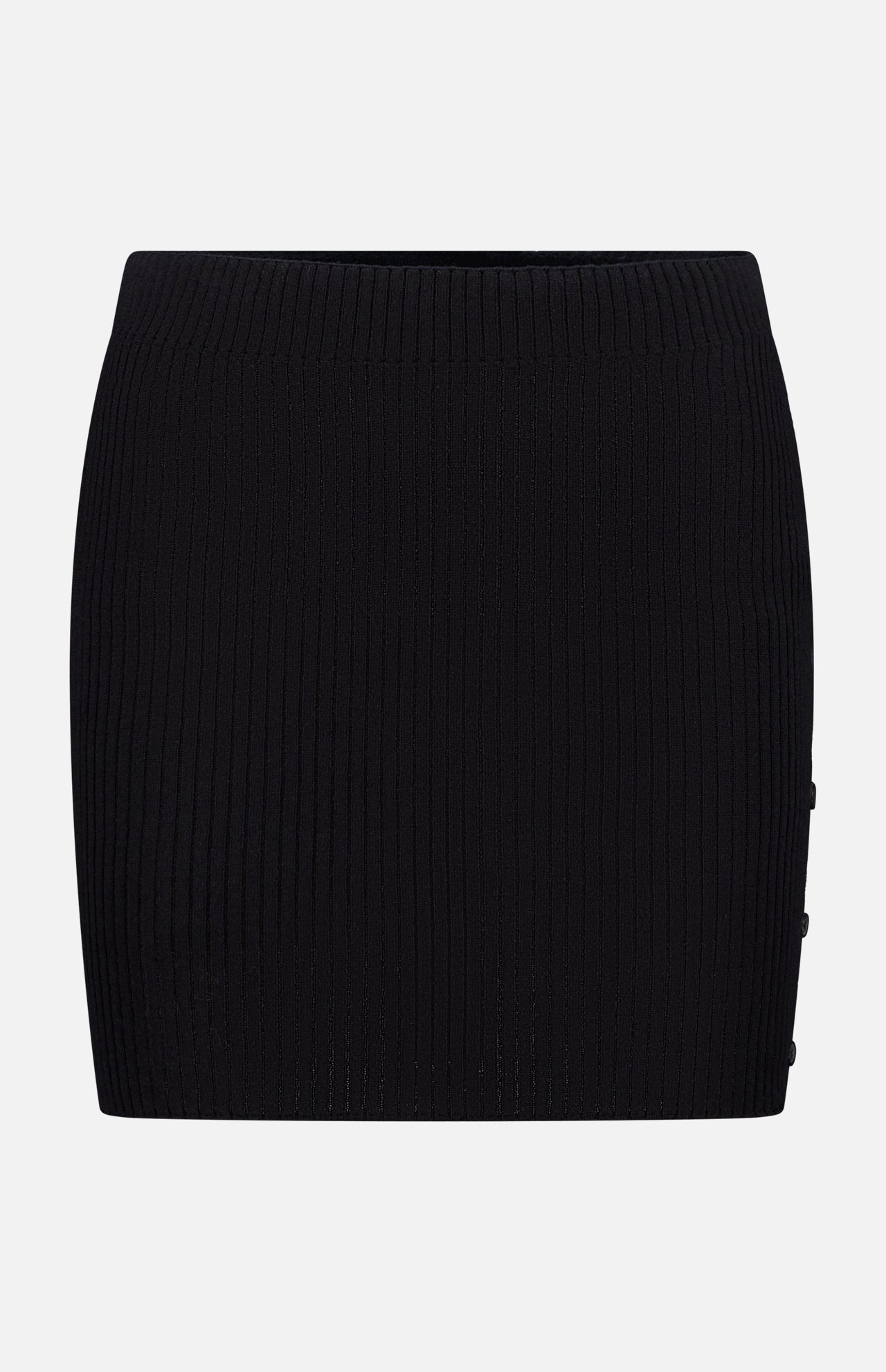 Buttoned Light Rib Mini Skirt (14658339668331)