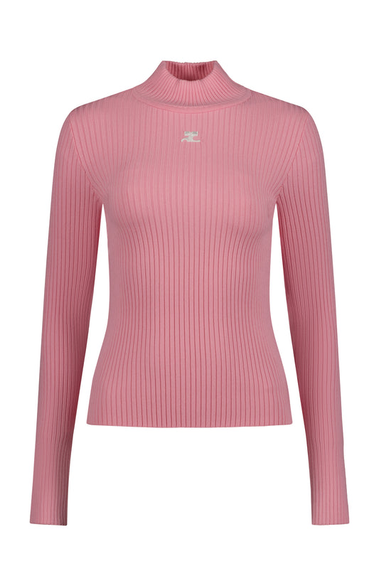 Mockneck Rib Knit Sweater (7157376647283)