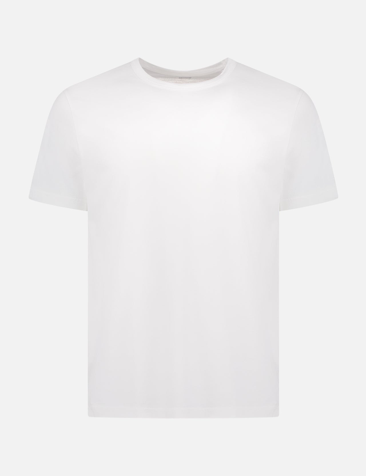 The DEREK ROSE Barny Pima Cotton T-Shirt is a plain white, short-sleeve crew neck essential, shown facing forward against a light gray background with no visible designs or logos.