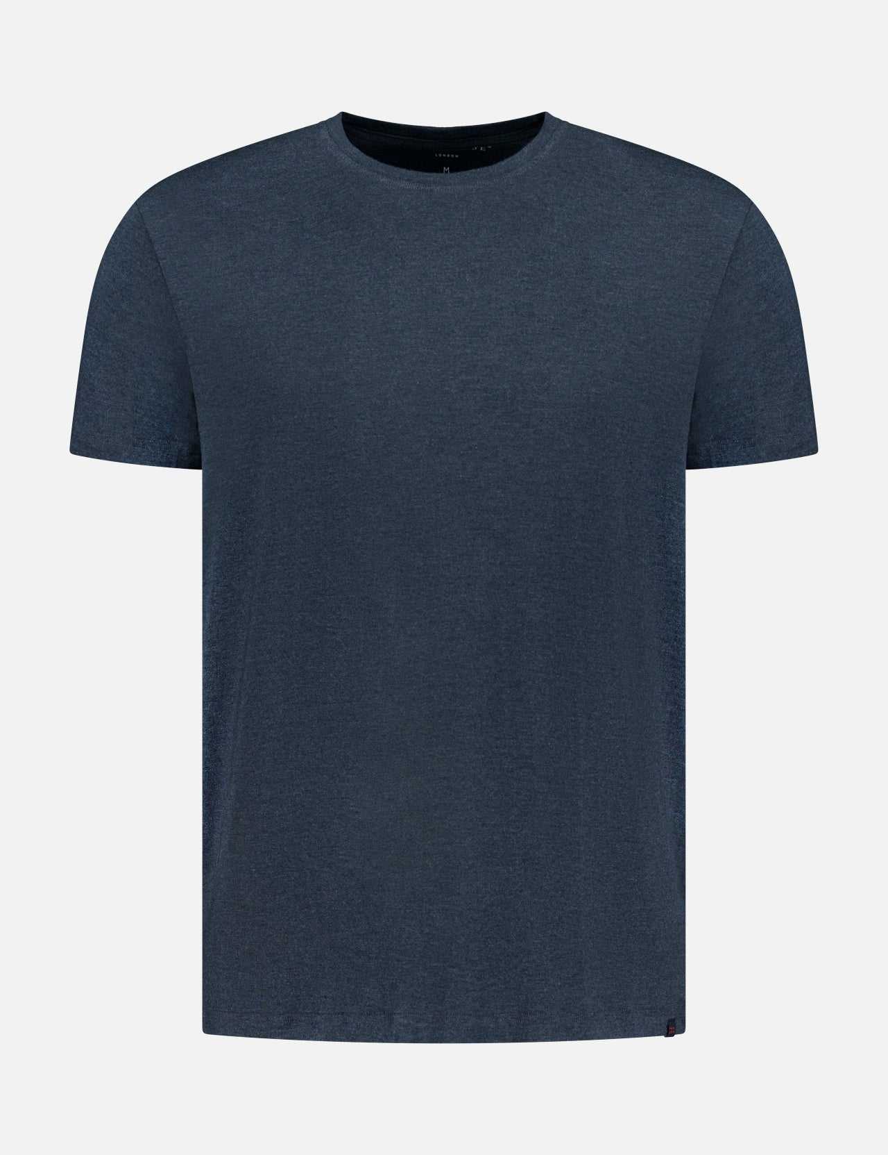 The DEREK ROSE Ethan Micro Modal Stretch T-shirt is a solid dark blue, short-sleeve crew-neck crafted from a breathable micro modal blend, shown on a white background.