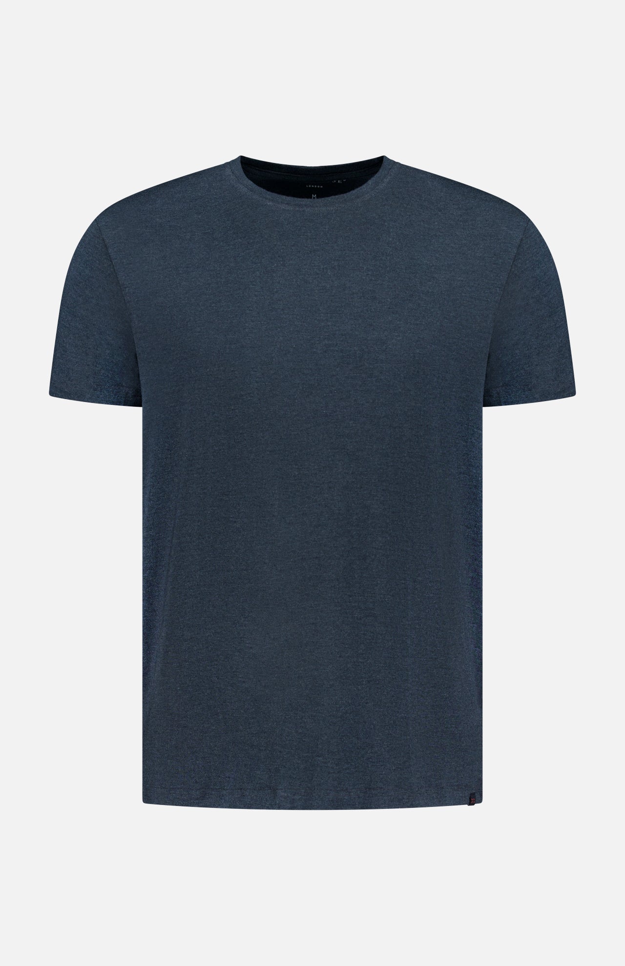 The DEREK ROSE Ethan Micro Modal Stretch T-shirt is a solid dark blue, short-sleeve crew-neck crafted from a breathable micro modal blend, shown on a white background.