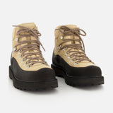 Diemme Roccia Vet Gomma boots in beige leather with dark brown rubber rands and thick lugged soles.