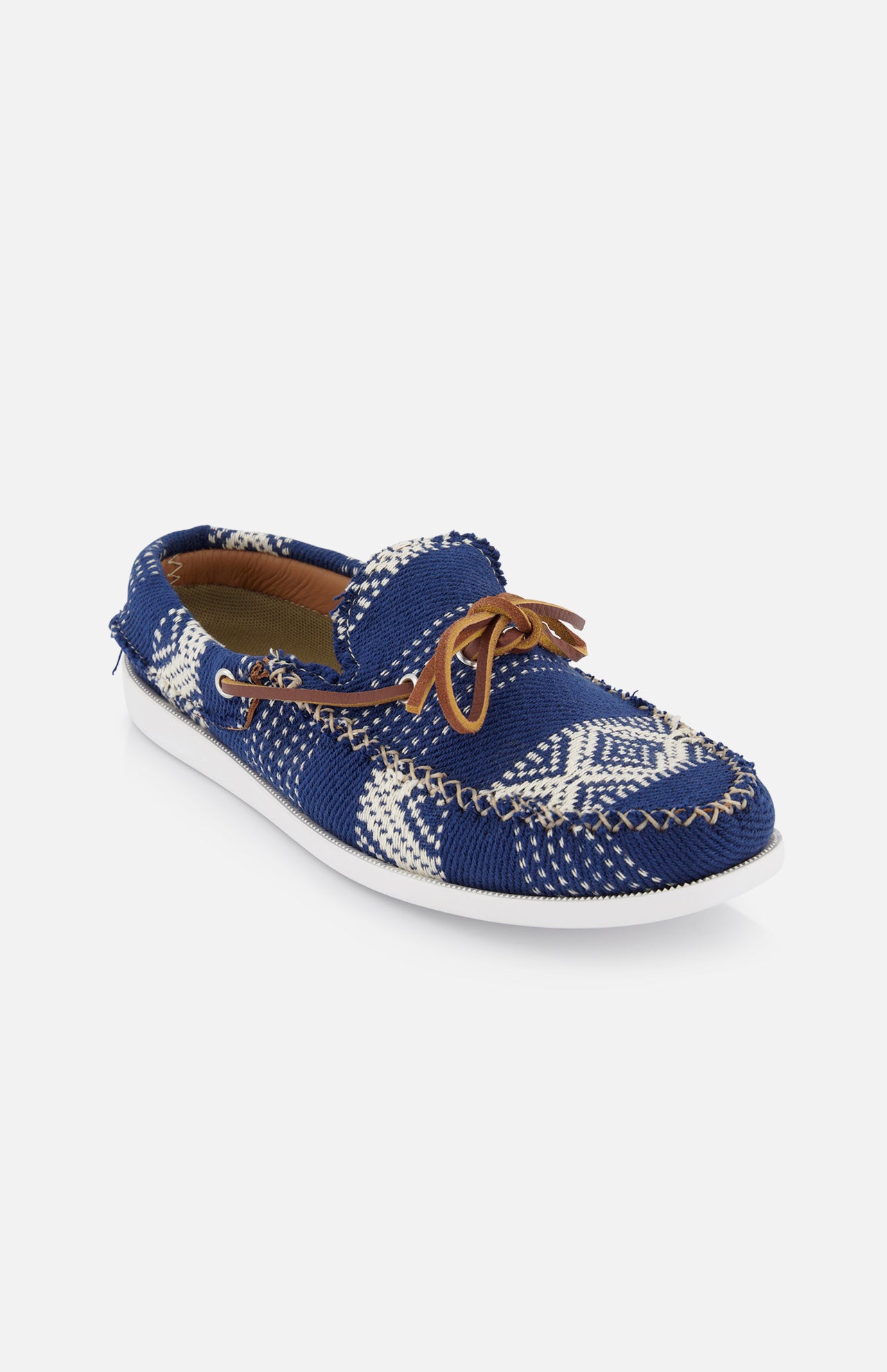 Navy Blanket Laced Moccasin (7406413643891)