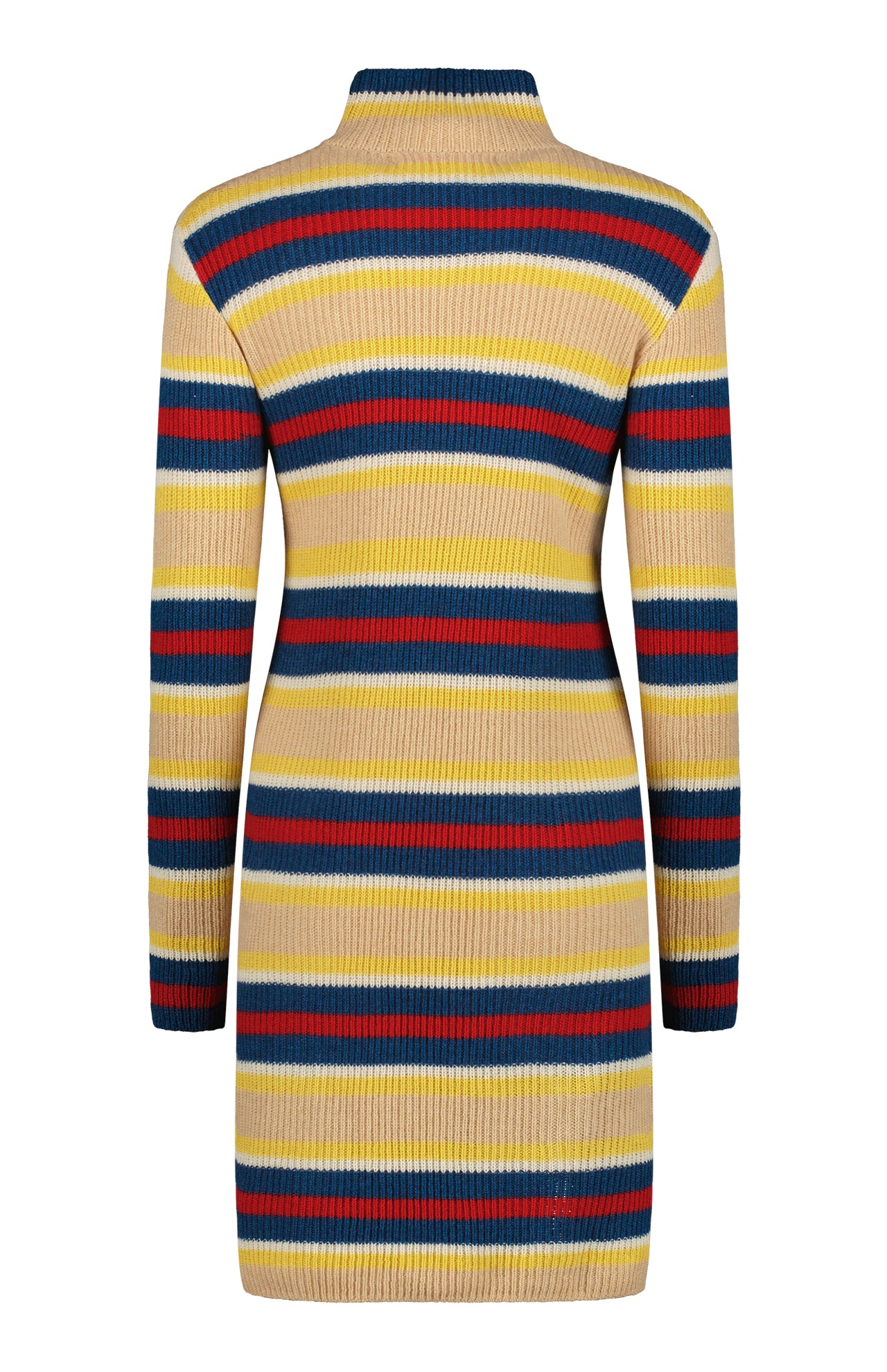 Ribbed Mockneck Stripe Dress