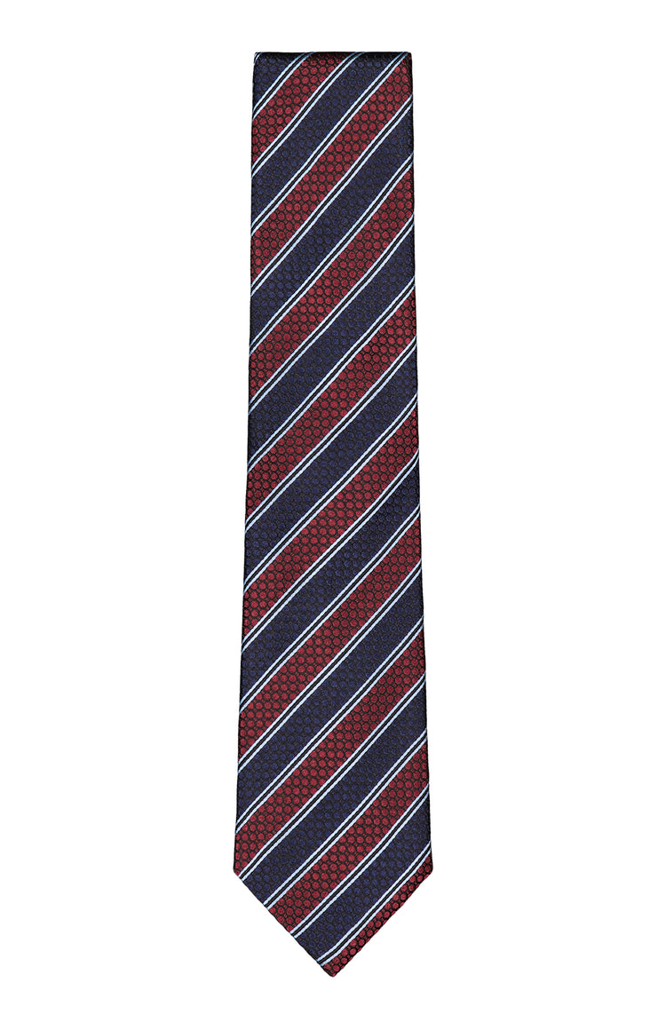 Diagonal Stripes Silk/Cotton Tie (7157345779827)