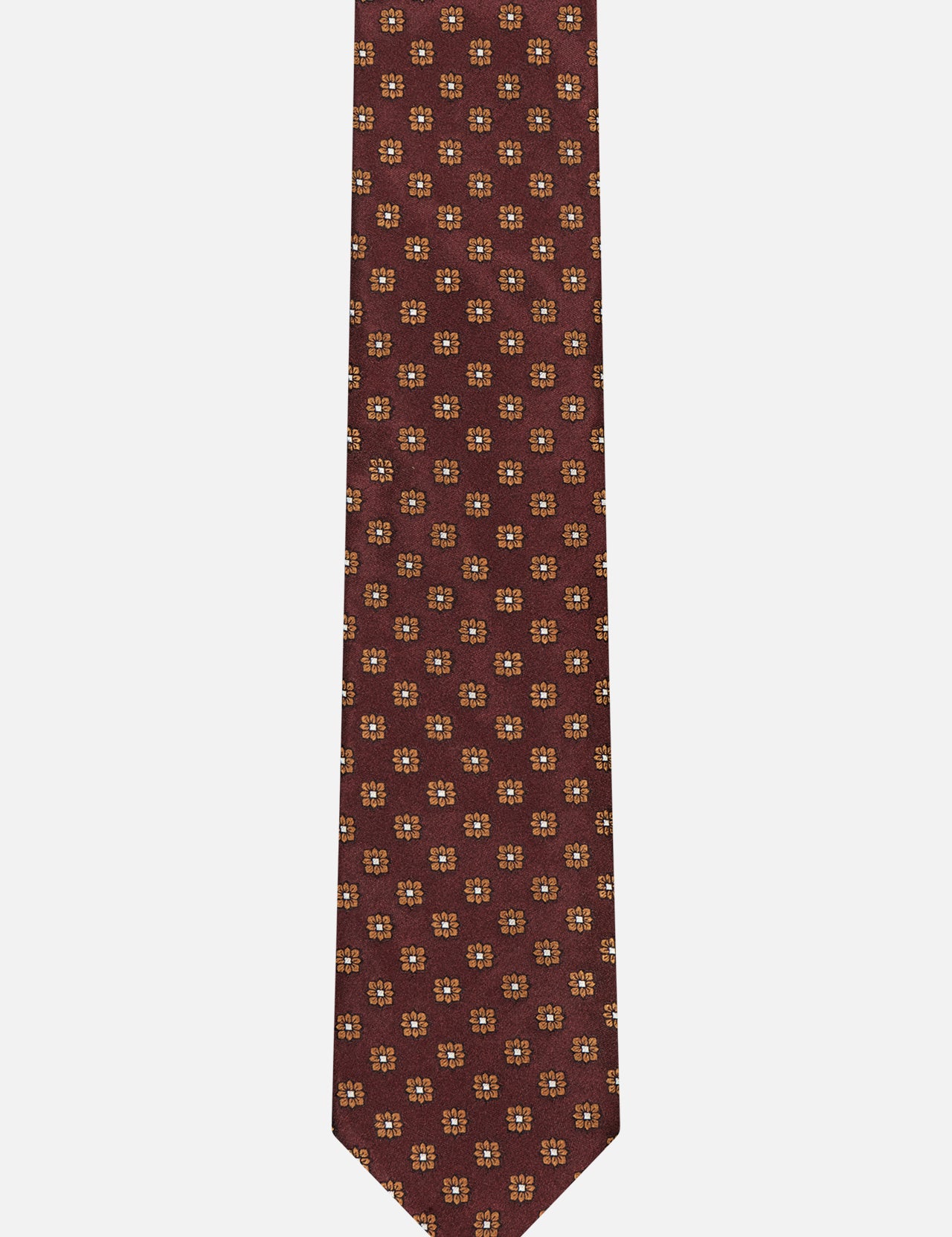 The ZEGNA Floral 100 Fili Tie features an elegant floral pattern, perfect for the modern man. This designer tie is displayed against a white background.