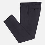 The ZEGNA 15MilMil15 Wool Suit pants in dark navy feature belt loops, a front pocket, and a single buttoned back pocket, neatly folded and displayed on a plain white background.