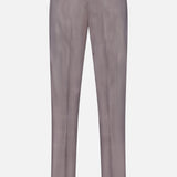 Back view of ZEGNA’s 15MilMil15 Wool Suit pants in light gray, featuring belt loops, two back welt pockets with button closures, and a straight-leg fit, displayed on a white background.