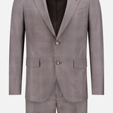 The ZEGNA 15MilMil15 Wool Suit, in light gray and made in Italy, showcases a notched lapel two-button blazer with front flap and chest pockets, plus matching trousers—all displayed on a plain white background.