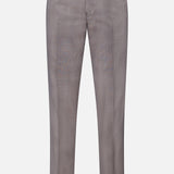 A pair of tailored light gray dress pants from the ZEGNA 15MilMil15 Wool Suit, featuring belt loops, side pockets, a front button, and zip closure, displayed against a plain white background.