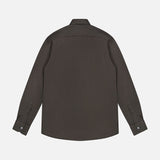 Back view of a dark brown long-sleeved ZEGNA Cashco Dress Shirt.