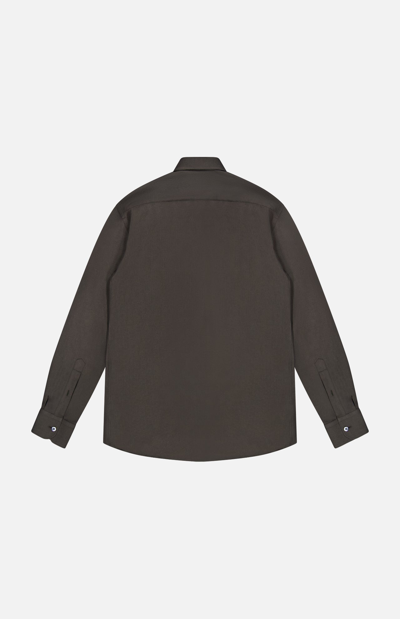 Back view of a dark brown long-sleeved ZEGNA Cashco Dress Shirt.