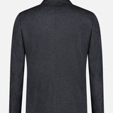 The Oasi Cashmere Beaver Jacket by ZEGNA, in dark gray, is displayed from the back against a plain white background. Expertly crafted in Italy.