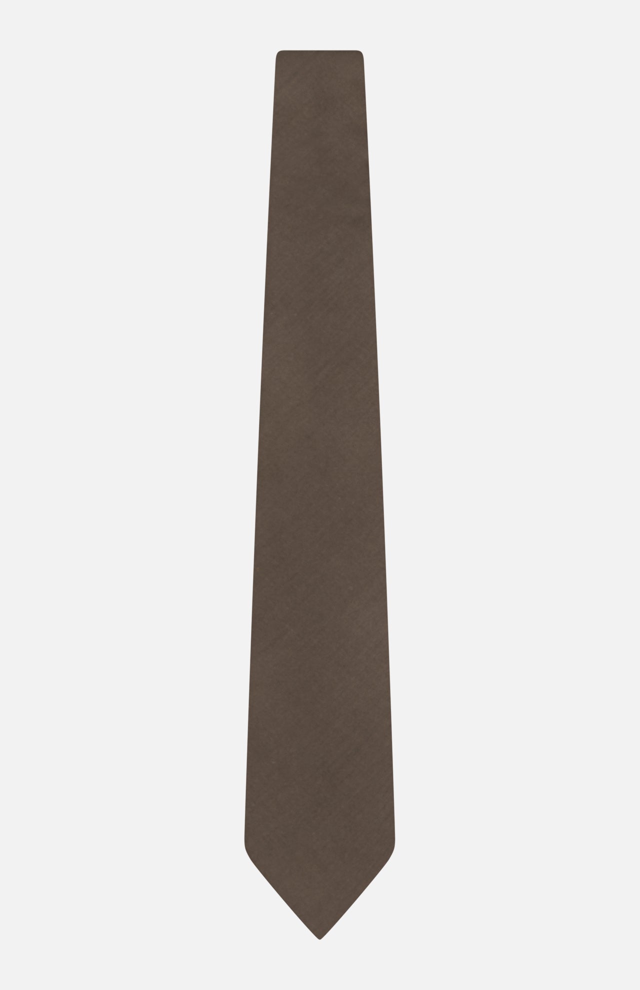 The Oasi Cashmere Jacquard Tie by ZEGNA, crafted in Italy, features a pointed tip and is shown in plain brown against a white background.