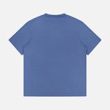 The Pure Cotton T-Shirt by ZEGNA, in plain blue and made from 100% cotton, is displayed flat with the back side facing up on a white background.