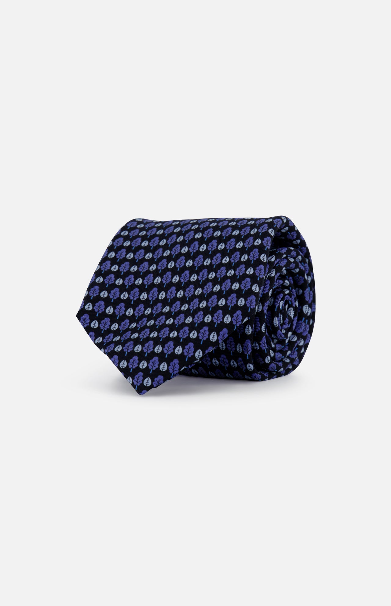 Tree and Leaf Printed Silk Tie (14758523765099)