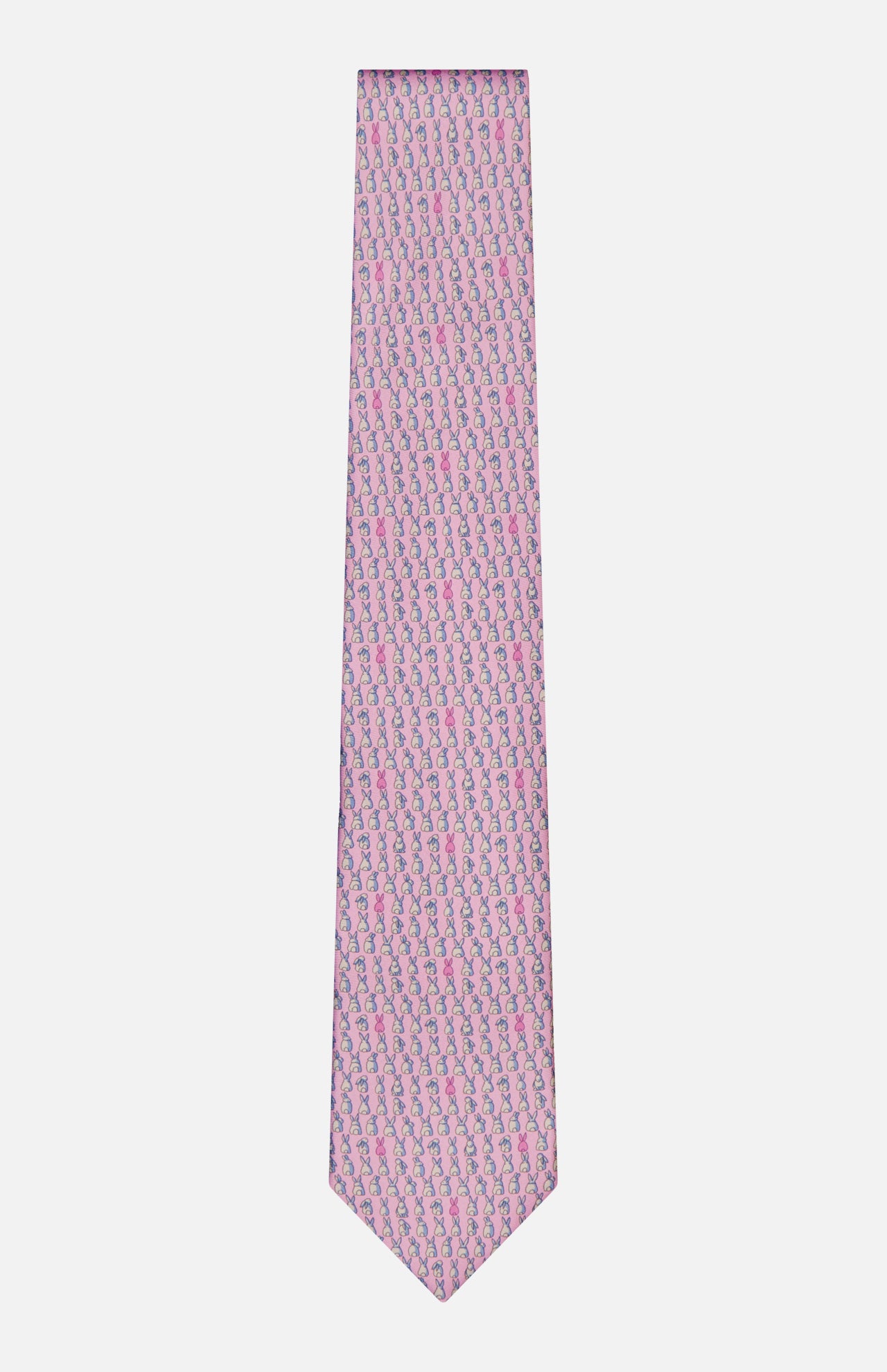 Rabbit Printed Silk Tie (14713444368747)