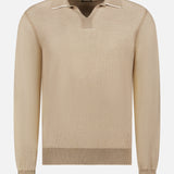 Silk and Cashmere Jacquard Polo Shirt (14627282354539)