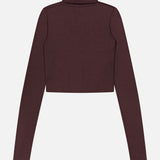 Cropped Fitted Turtleneck Top