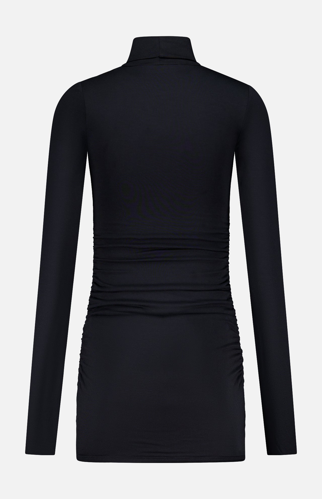 Long Sleeve Ruched Turtleneck Mini Dress (14730284990827)