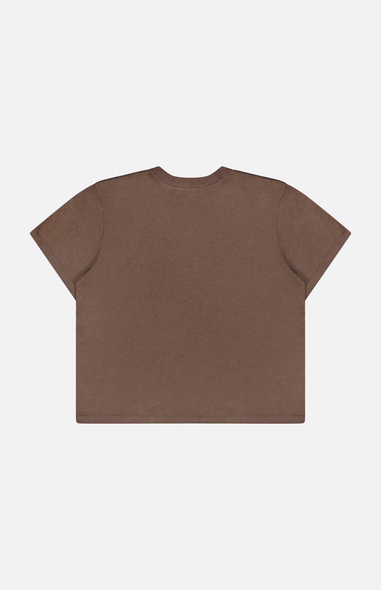 The ETERNE Short Sleeve Boxy T-shirt is displayed flat on a white background, showcasing its back side—a versatile essential for everyday wear.
