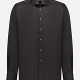 Black Floral Effect Signature Twill Shirt (7569944150131)