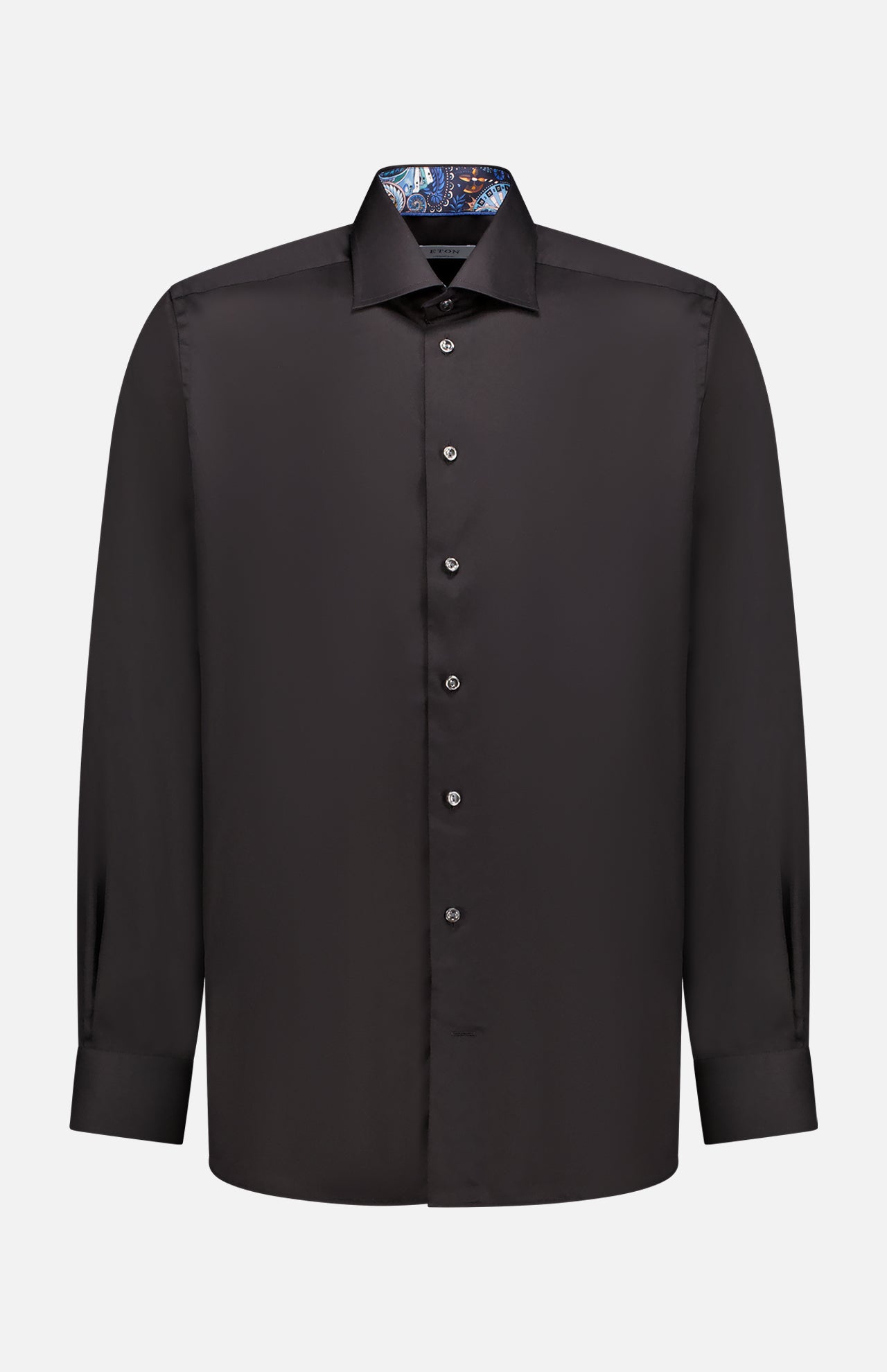 Black Floral Effect Signature Twill Shirt (7569944150131)