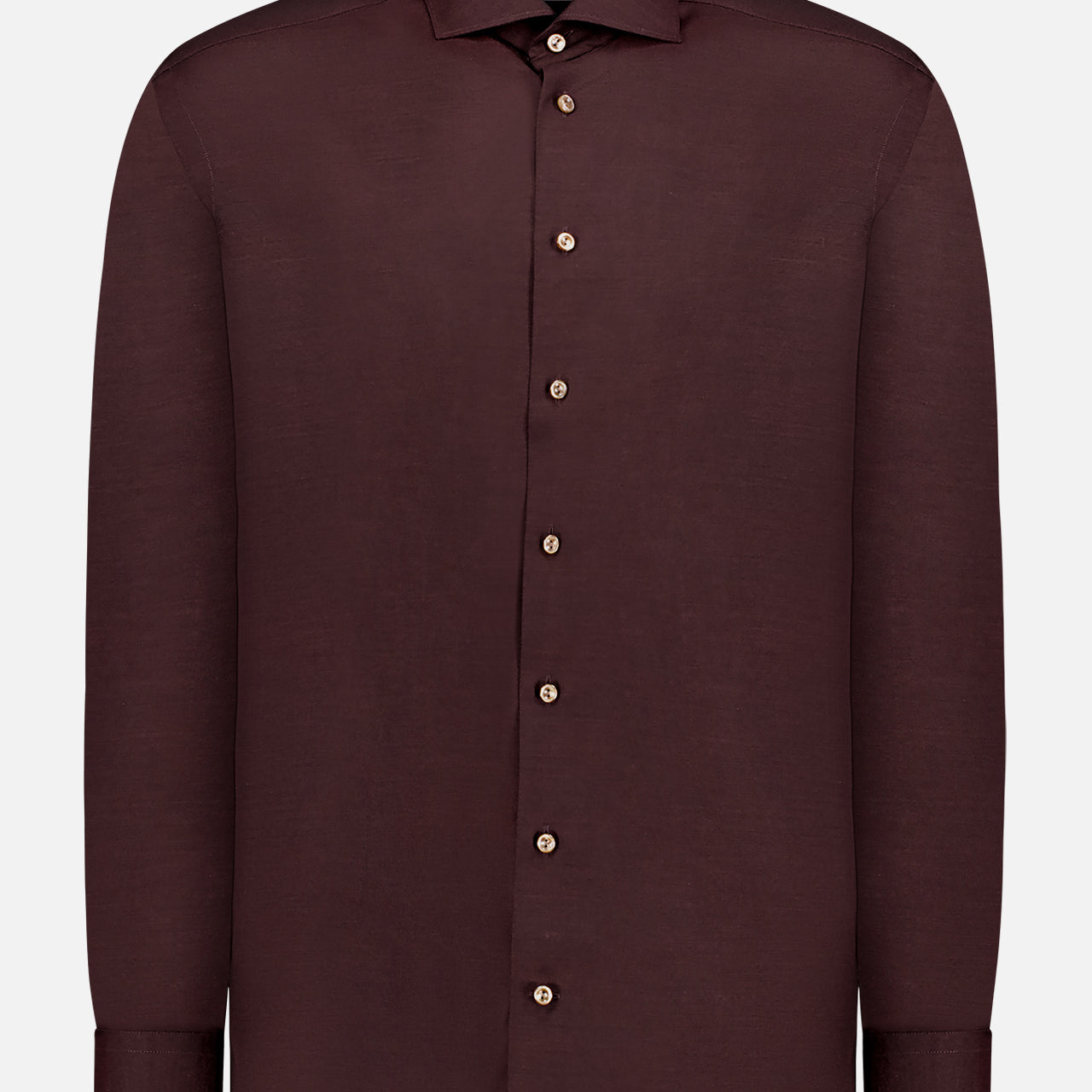 Dark Red Solid Merino Wool Shirt (7569944543347)