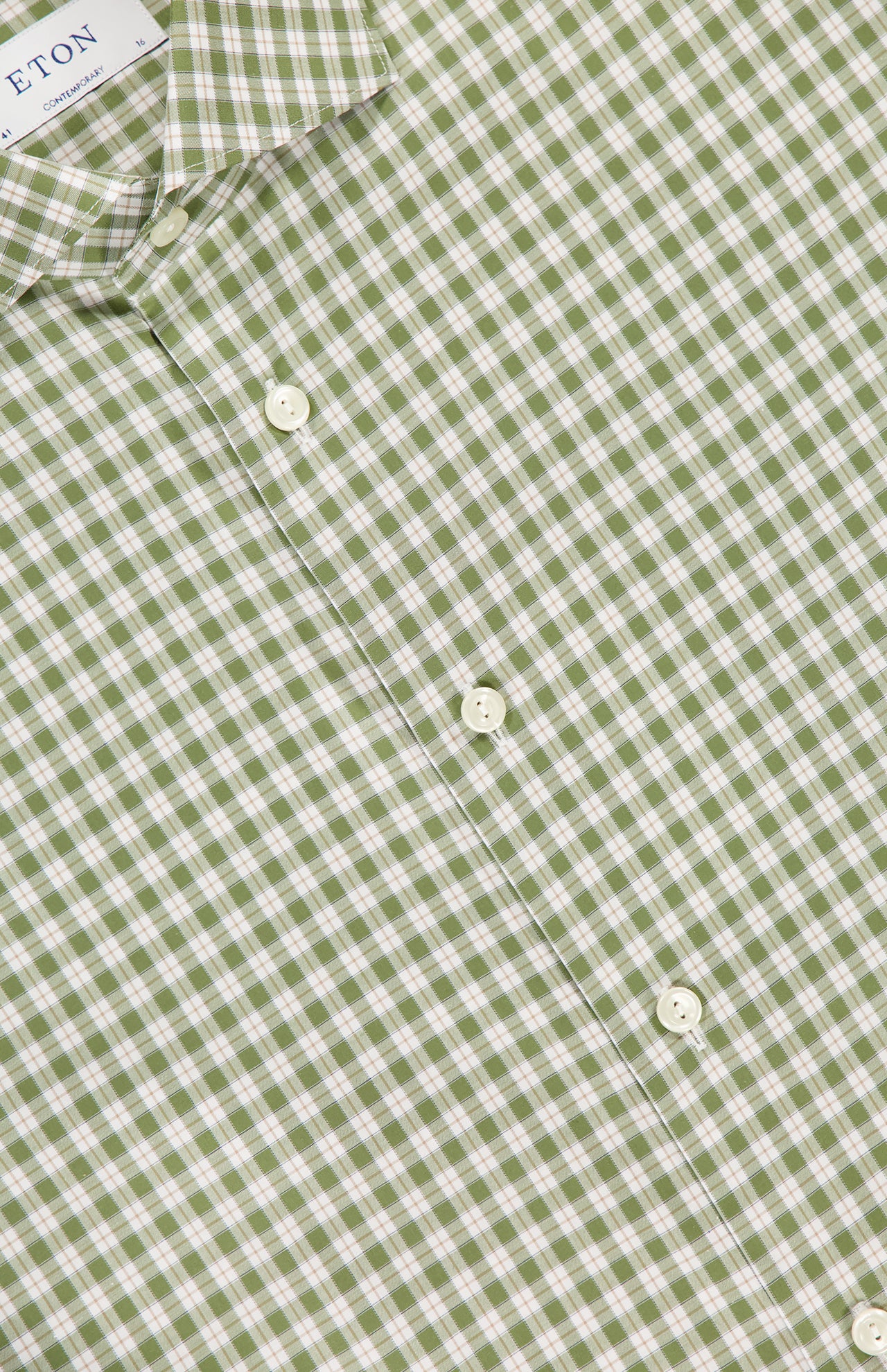 Mid Green Check Fine Twill Shirt (7569944608883)