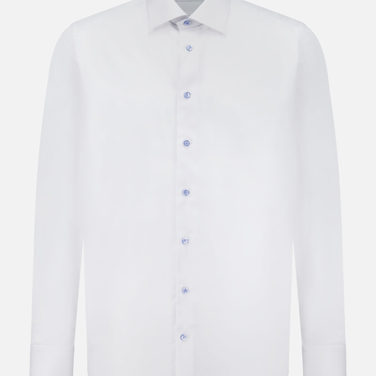 The ETON Floral Effect Signature Twill Dress Shirt is a classic slim fit white shirt with long sleeves and a subtle floral pattern inside the collar.