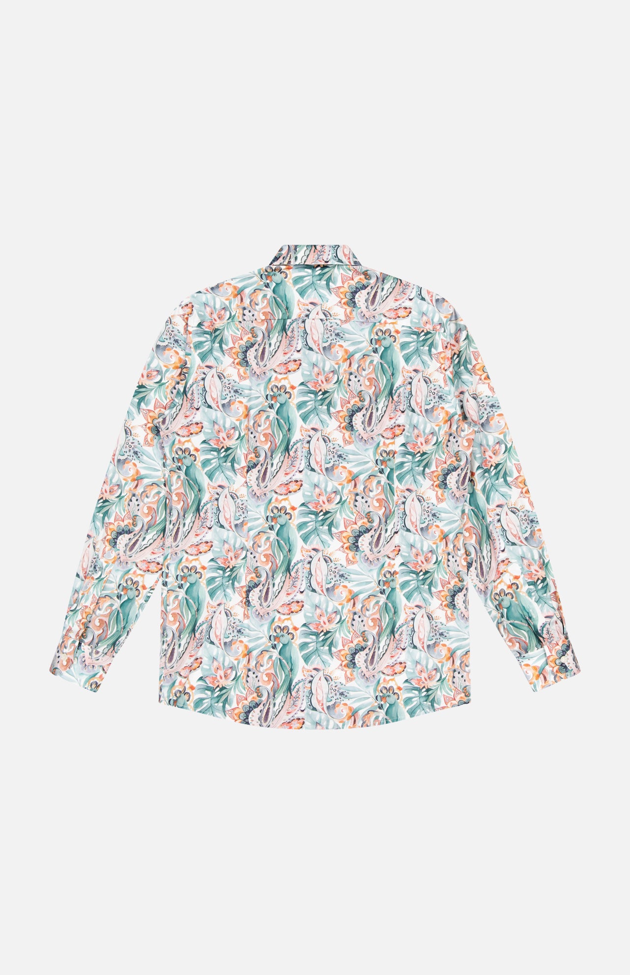Slim Fit Parrot Motif Signature Twill Shirt (14628571382123)
