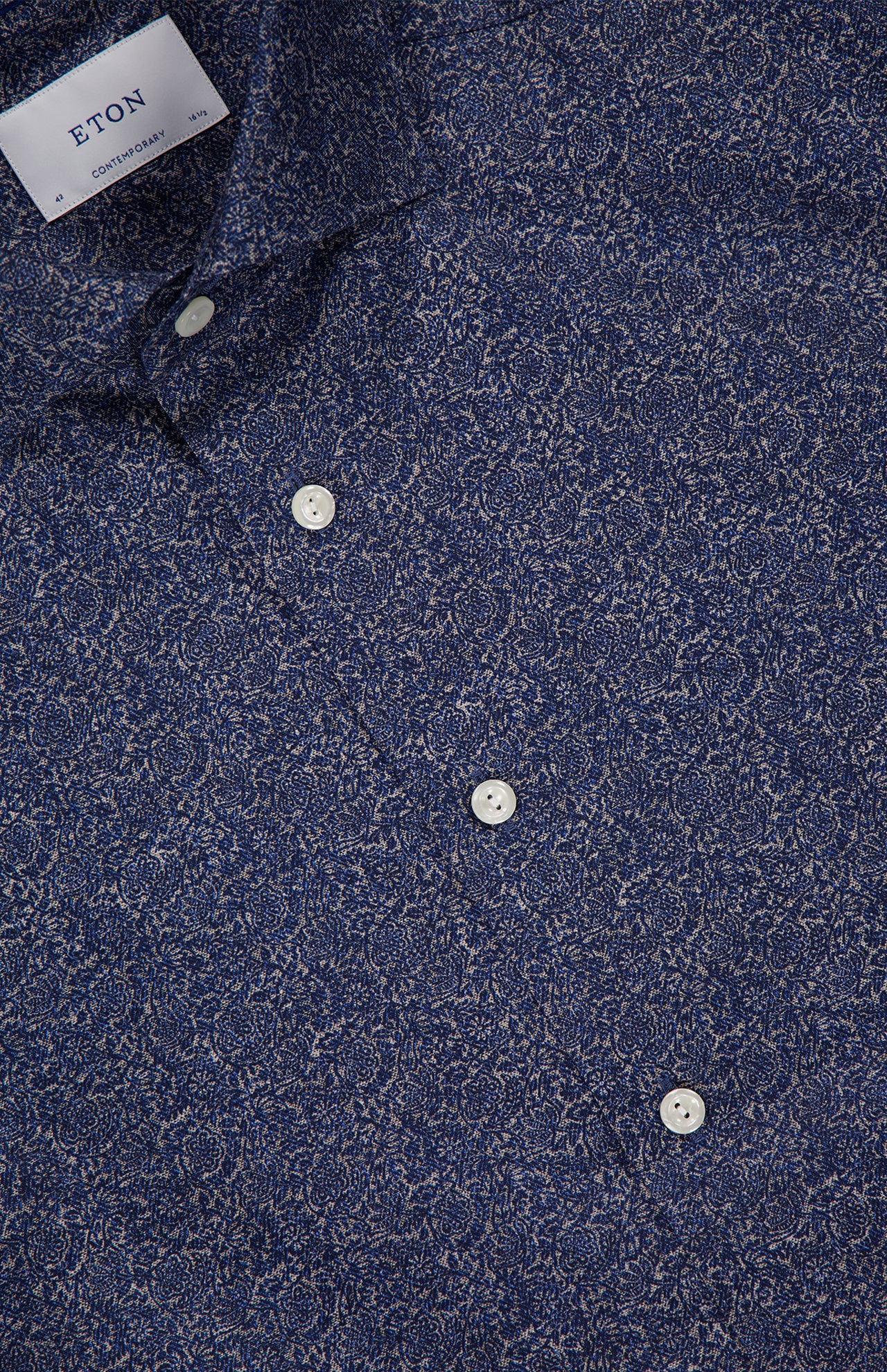 Slim Fit Tonal Ornamental Print Shirt (14716394045803)