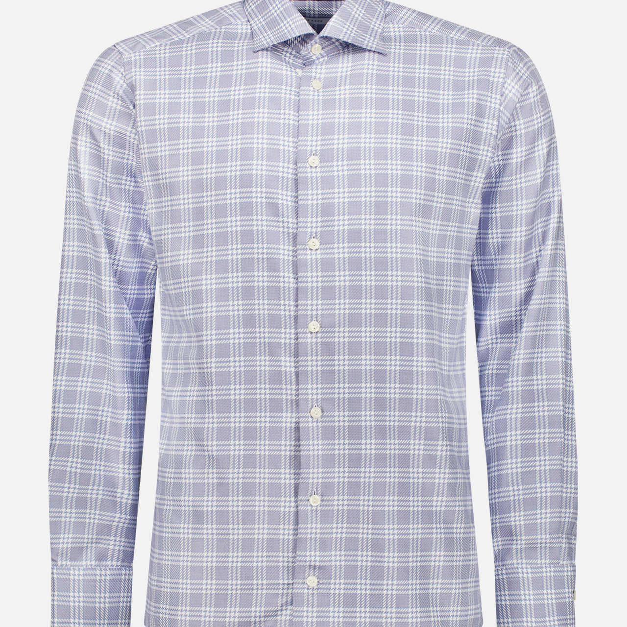 Light Blue Check King Twill Shirt (7569944313971)