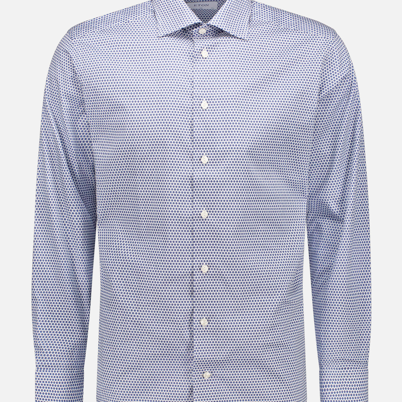 Light Blue Micro Floral Signature Twill Shirt (7569944477811)