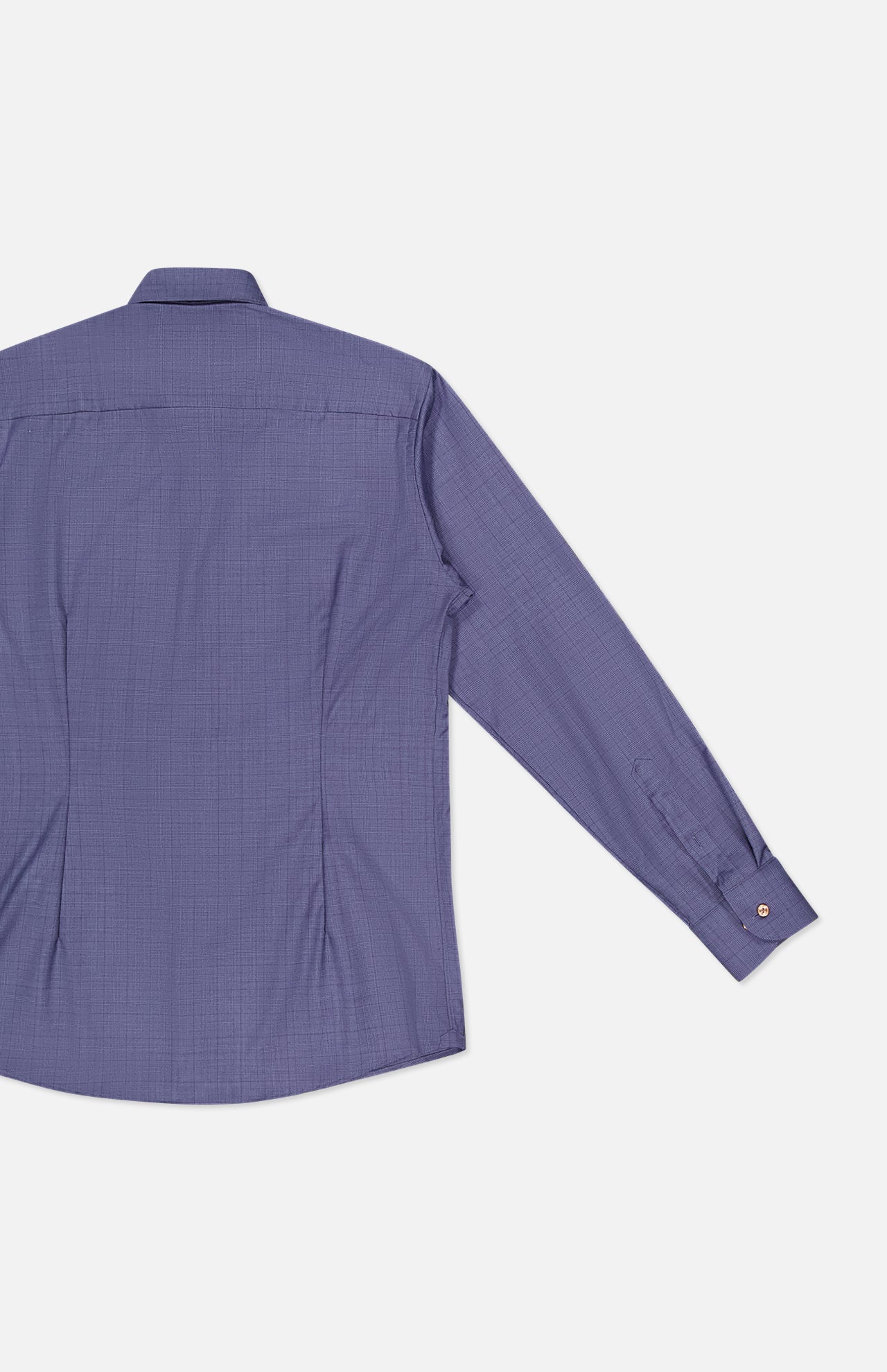 Mid Blue Check Merino Wool Shirt (7569944576115)