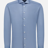 Mid Blue Filo Di Scozia Semi Solid Shirt (7569944281203)
