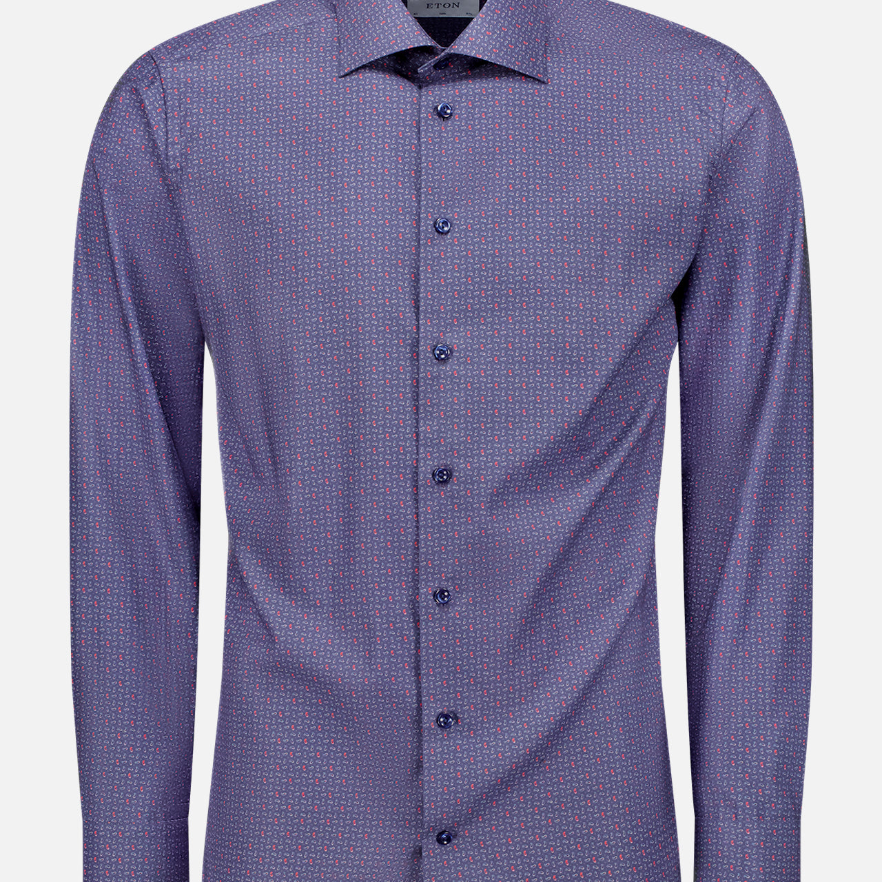 Navy Blue Micro Paisley Signature Twill Shirt (7569944510579)