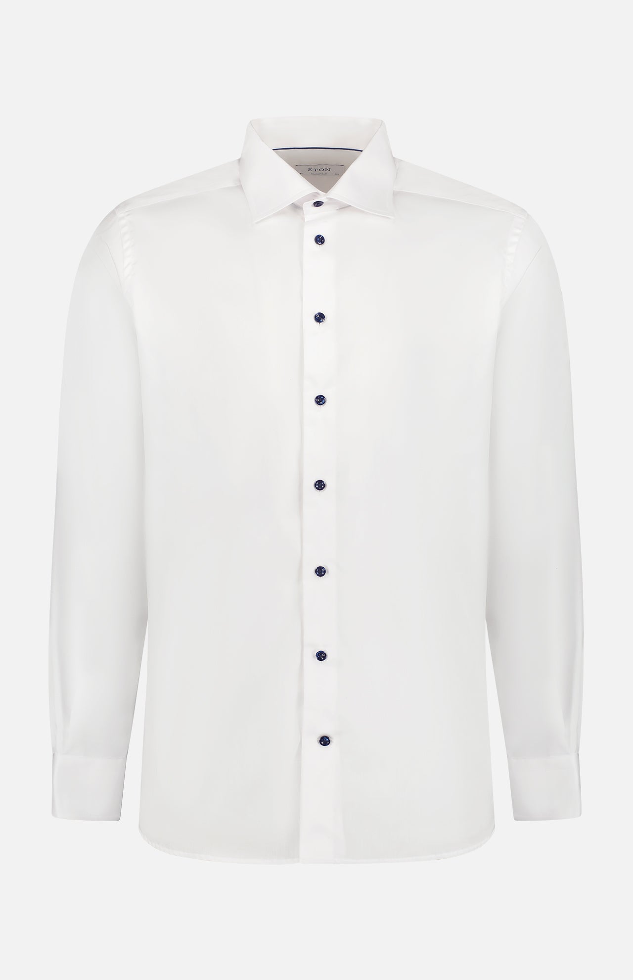 White Twill Shirt Dark Blue Details (7249036083315)