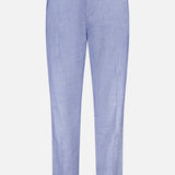 The ETRO Linen Drawstring Trouser Pants feature a light blue hue, soft linen-blend fabric, elasticated drawstring waist, straight leg cut, and minimal design, shown on a plain white background.