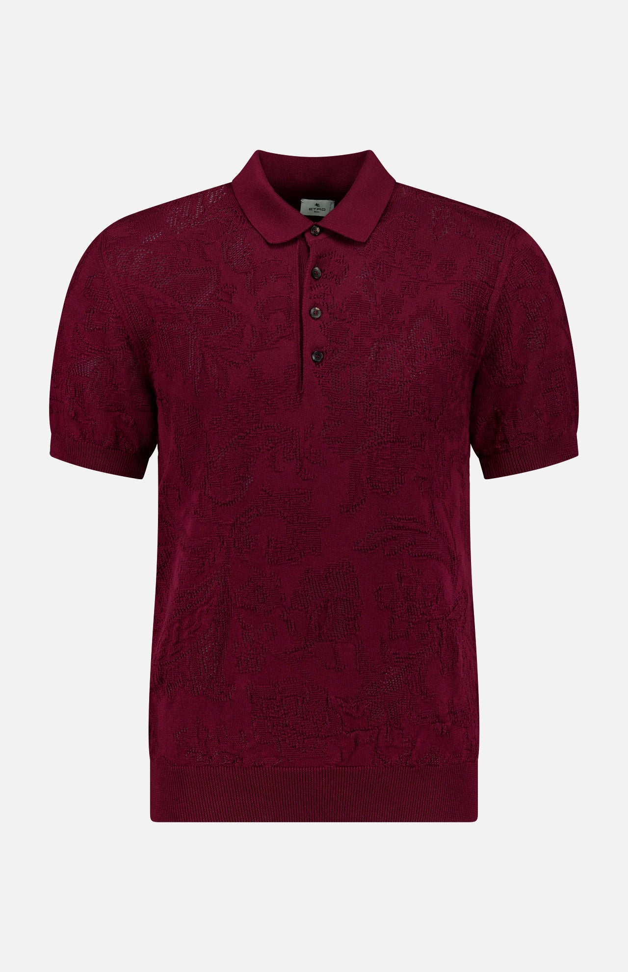Perforated Knit Polo Shirt (14695389626731)