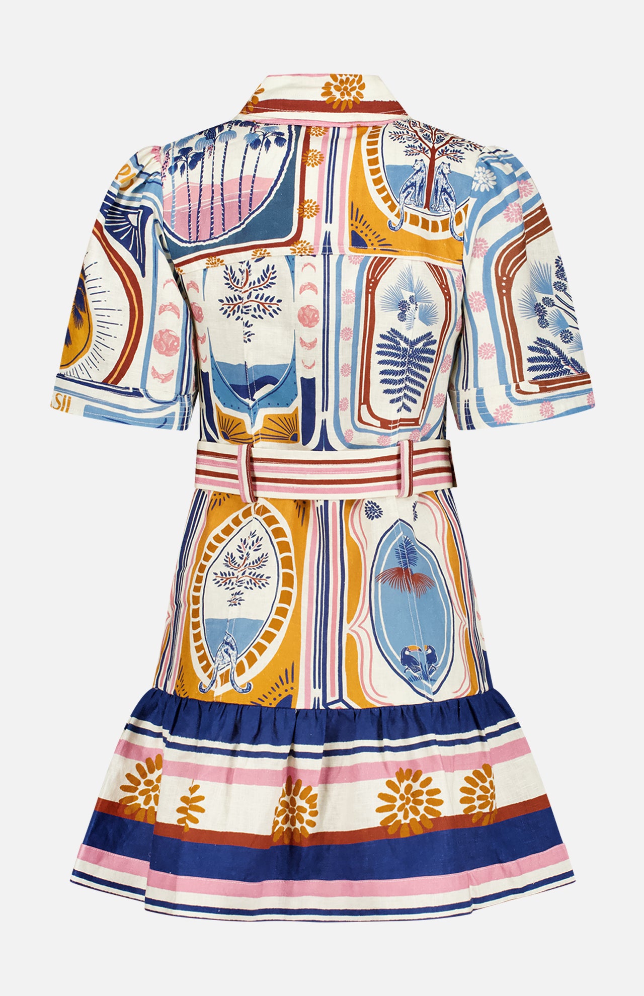 Cerrado Stamps Short Sleeve Mini Dress (7725246677107)