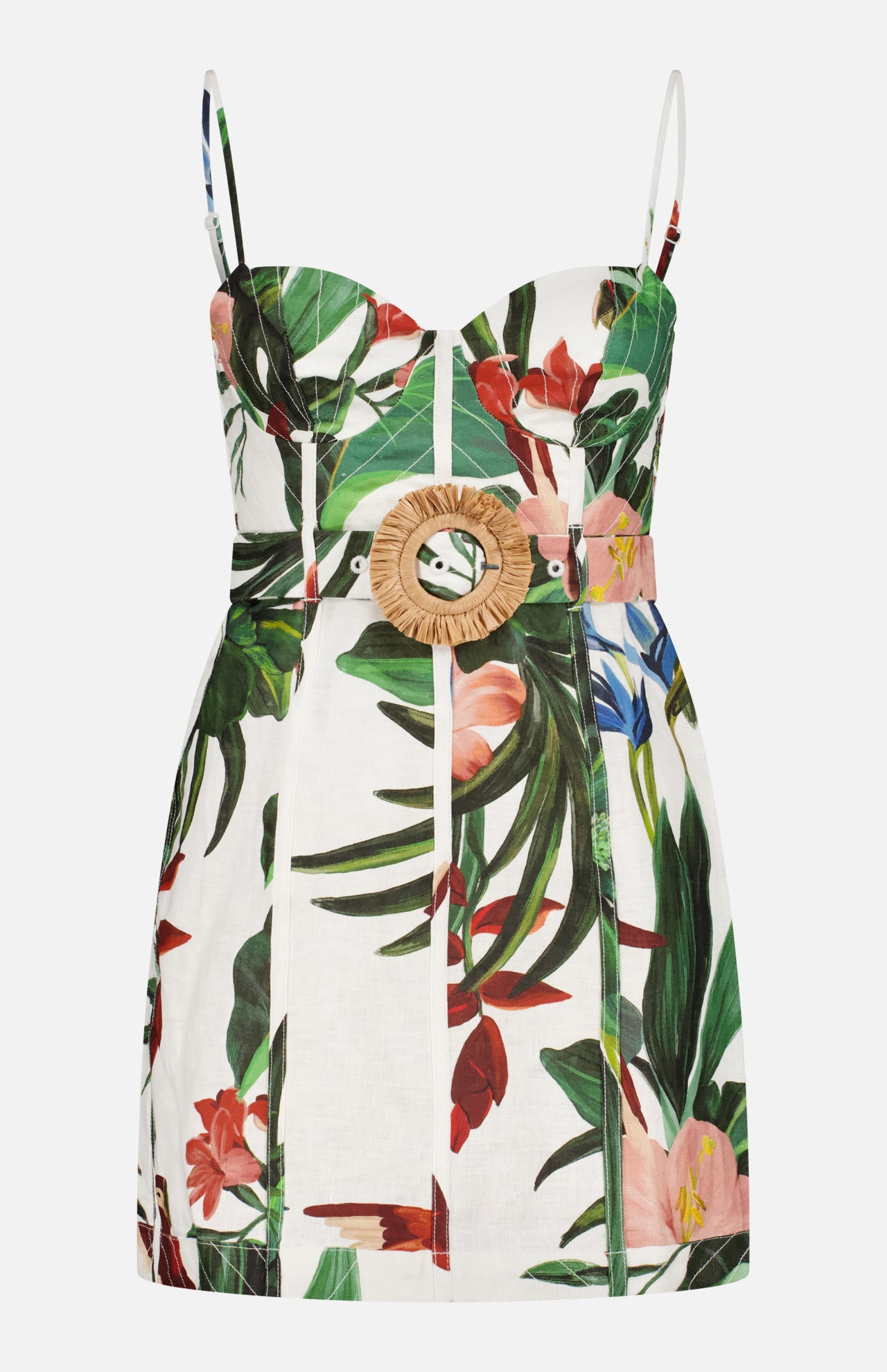 Fiesta Sleeveless Flower Mini Dress (14661258477931)