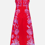 Scallop Hem Floral Midi Dress (14682850853227)
